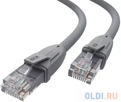 GCR Патч-корд прямой 0.5m UTP кат.6, серый, 24 AWG, ethernet high speed, RJ45, T568B, GCR-52542