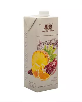 Детокс сок Ambrosia Sweet апельсин/ананас/гранат 1л т/п