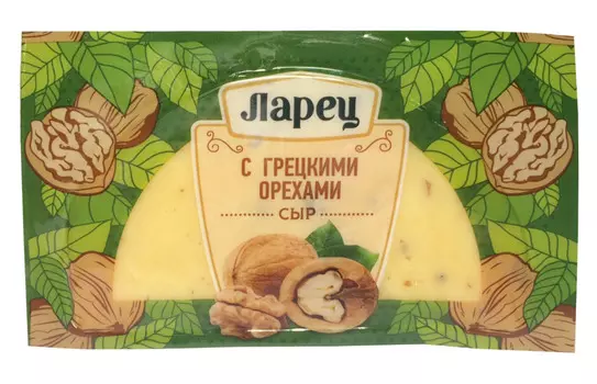 БЗМЖ Сыр Ларец с грецкими орехами 50%, кусок 245г
