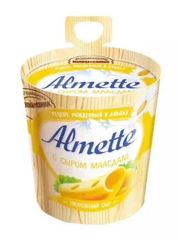 БЗМЖ Сыр творожный Almette с сыром Маасдам 60% 150г Россия