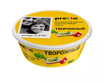 БЗМЖ Сыр Творожный Pretto 65% 180г Россия