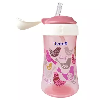UVITON Поильник с трубочкой и крышечкой