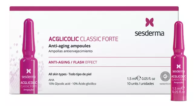 Ампулы для лица с гликолевой кислотой Acglicolic Classic Forte Ampollas Antienvejecimiento 10*1,5мл