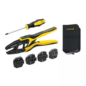 Пресс-клещи для кабельных наконечников с набором матриц Stayer SP-4M 45445