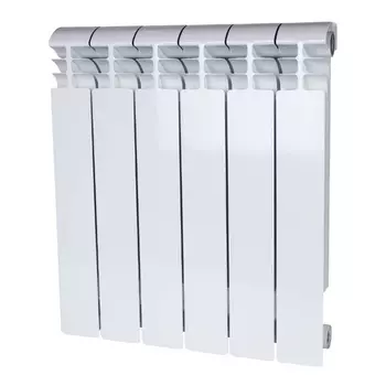Радиатор алюминиевый Stout VEGA 500 SRA-1310-050006, 6 секций, боковое подключение (белый RAL 9016)