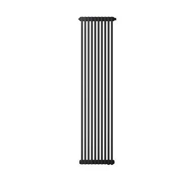 Радиатор трубчатый Zehnder Charleston 2180 (8 секций, 1/2" нижние подключение, RAL9005matt, 9205, кроншт. в комплекте)