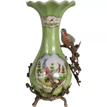 Ваза Glasar с птичкой 22x17x34 см