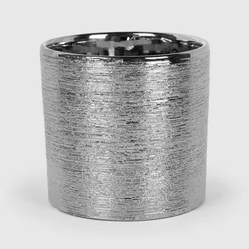 Ваза Mercury Deco керамическая серебристая 14х13 см