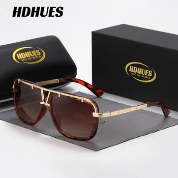 HdHues Классические солнцезащитные очки для вождения на открытом воздухе в металлической оправе унисекс, UV400 серый