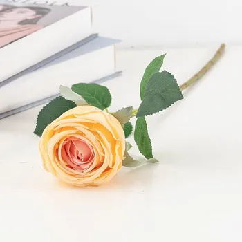 2 шт. искусственный цветок розы, один фланелет, увлажняющий, искусственный цветок розы, украшение для дома, искусственный букет роз для свадьбы розовый