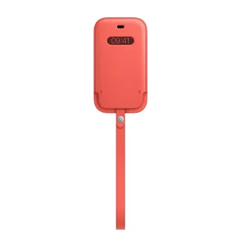 Чехол Apple Leather Sleeve with MagSafe MHMN3ZE/A для iPhone 12 mini, pink citrus