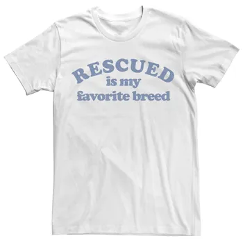 Мужская футболка Rescued Is My Favorite Breed Licensed Character