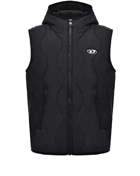 Стеганый жилет с капюшоном, черный Diesel