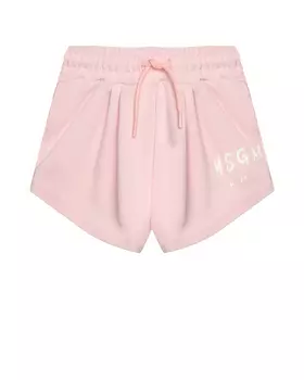 Шорты с белым лого, розовые MSGM