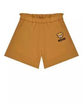 Шорты с патчем, горчичные Moschino