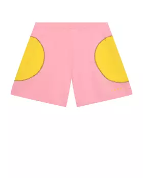 Шорты с желтыми кругами, розовые MARNI