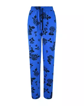 Синие брюки с принтом "розы" Red Valentino