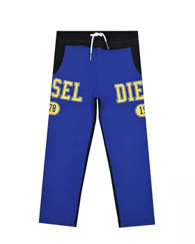 Синие спортивные брюки с черными вставками Diesel детские