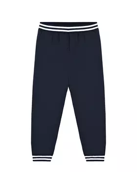 Синие спортивные брюки с поясом в полоску Moncler детские