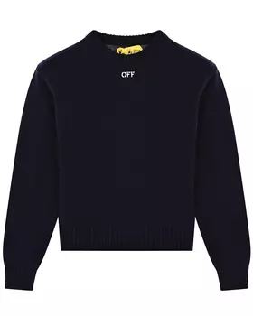 Синий джемпер с белым логотипом Off-White детский
