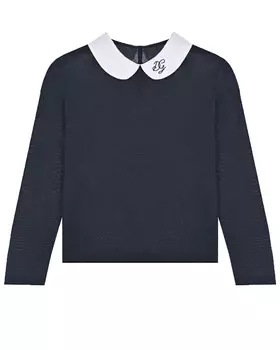 Синяя толстовка с белым воротнком Dolce&amp;Gabbana детская