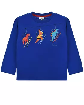 Синяя толстовка с принтом "динозавры" Paul Smith детская