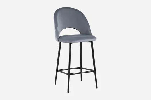 Стул полубарный Меган Velvet Light Grey