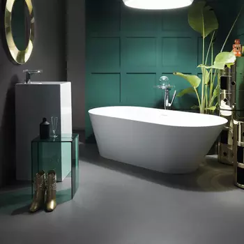 LAUFEN (Kartell by Laufen) Ванна свободностоящая 1715х815х520 мм, Sentec solid surface, перелив, click-clack хром
