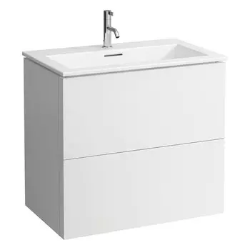 Laufen Kartell Тумба с керамической раковиной цвет белый 800х500х725мм, с 2 выдвиж. ящиками с 1 отв. под смеситель, цвет: белый матовый