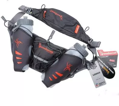Поясная сумка для тренировок с 2-мя бутылками по 500мл Green-Hermit CAVALARY 1000 NIMBUS GRAY/1000ML/218г/42х14см, PR101066 (+ Антисептик-спрей для рук в подарок!)