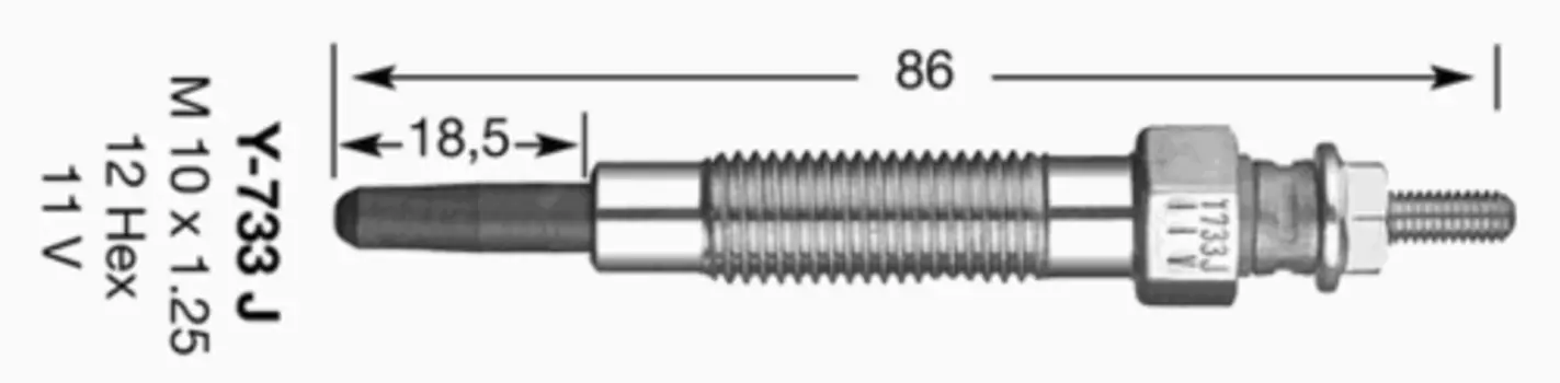 Свеча накаливания NGK 6592 Mitsubishi L200/L300 2.5D 93-94
