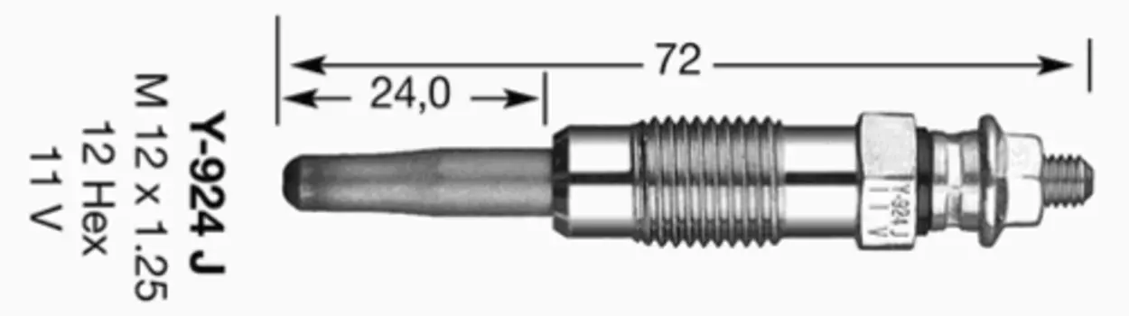 Свеча накаливания NGK 7906 MB, Citroen, Fiat, Ford 1.8-3.0D/TD 75>