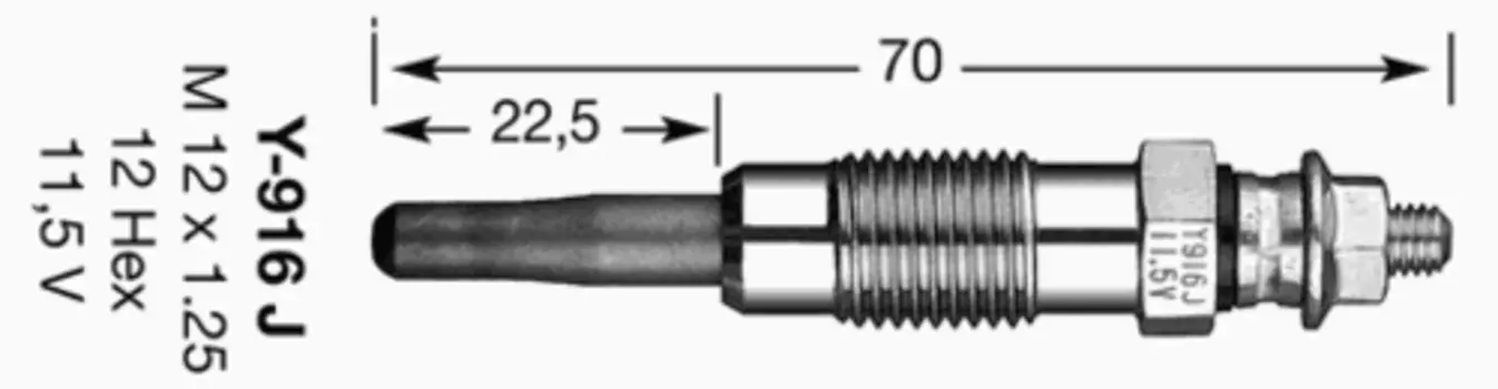 Свеча накаливания NGK 5906 MB W201/W124/601/602 2.0-3.5D/TD 85>