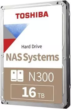 Жесткий диск 16 Тб Toshiba N300 (HDWG31GUZSVA) 3.5", SATA, 7200 об/мин