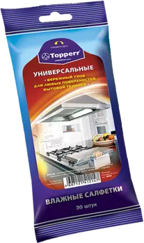 Влажные салфетки универсальные для всех видов поверхностей бытовой техники Topperr 3623