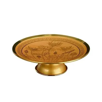1 Pc 6-9inches Alloy Fruit Plate Buddhist Hall Utensils Home Offerings Pray for Auspiciousness Ensuring Safety Daily Gift Giving 14.9x5.2x8cm