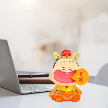 Мини-фигурка God of Fortune, украшение для рабочего стола, украшение для приборной панели автомобиля для полки красный
