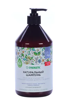 Шампунь SYNERGETIC Глубокое очищение/тонизирование бессульф д/роста волос, 750 мл