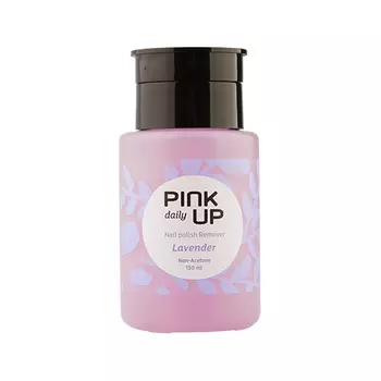 Жидкость для снятия лака PINK UP DAILY с помпой без ацетона Лаванда 150 мл