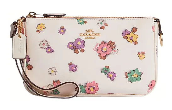 COACH Сумка-кошелек Nolita Refined из зернистой кожи, сумка на плечо, сумка на запястье, клатч, маленький размер, женская, белая