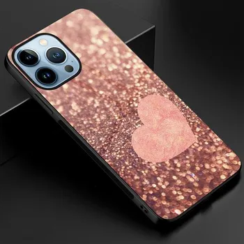 Чехол для телефона с розовым сердечком для Iphone 14 13 11 12 Pro Max Mini Xs Xr X, чехол из закаленного стекла для Iphone 7 8 6s Plus Se 2022 For iphone 12 mini