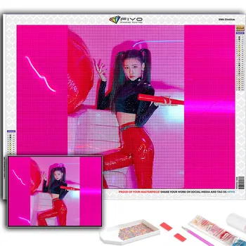 5D DIY Алмазная картина Корейская женская группа ITZY Вышивка крестиком Алмазная художественная вышивка Мозаика Домашний деко Full Round 20X30CM