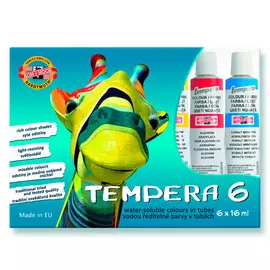 Набор темперы Koh-i-Noor "TEMPERA" 6 цв*16 мл, в картонной коробке