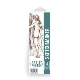 Набор капиллярных ручек SKETCHMARKER Artist fine pen Brown 6цв
