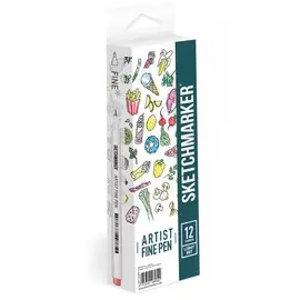 Набор капиллярных ручек SKETCHMARKER Artist fine pen Light colors 12цв