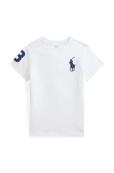 Детская хлопковая футболка Polo Ralph Lauren, белый