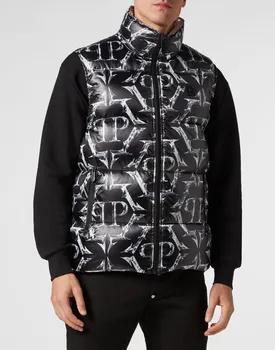 Нейлоновый жилет-пуховик Chrome Philipp Plein, черный