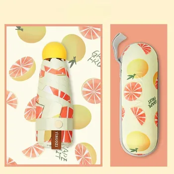 Зонт Six Bones Capsule Fruit Umbrella UV Shade Vinyl Clear Zone складной карманный солнцезащитный зонт Mini Sun