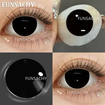 FUNSACHY 2 шт. слепые белые контактные линзы для косплея цветные черные контактные линзы красного цвета макияж глаз для Хэллоуина красота зрачки BLINDNESS-WHITE