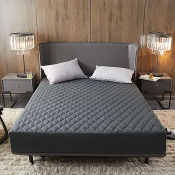 Водонепроницаемый стеганый наматрасник, воздухопроницаемый защитный чехол для кровати, наматрасник Queen, не включая наволочку, простыню с тиснением 120*200cm розовый